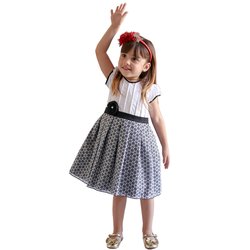 Vestido Infantil Magic Branco e Preto Vestido Infantil Magic Branco e Preto