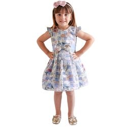 Vestido Infantil Poliana Azul Vestido Infantil Poliana Azul