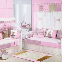Quarto Completo Enxoval Bebê Menina Ursa Rosa - Palha Quarto Completo Enxoval Bebê Menina Ursa Rosa - Palha