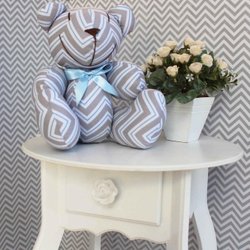 Ursinho Decorativo Chevron Azul Ursinho Decorativo Chevron Azul