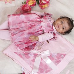 Saída de Maternidade Aurora Rosa 3 Peças Saída de Maternidade Aurora Rosa 3 Peças