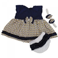 Conjunto Analu Marinho Vestido + Tiara + Calcinha Conjunto Analu Marinho Vestido + Tiara + Calcinha