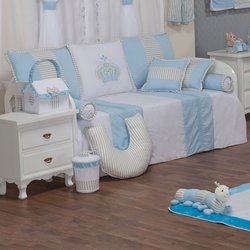 Kit Cama Babá King Azul 100% Algodão 10 Peças Kit Cama Babá King Azul 100% Algodão 10 Peças