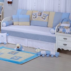 Kit Cama Babá Ursinhos Fofuchos Azul 10 Peças Kit Cama Babá Ursinhos Fofuchos Azul 10 Peças