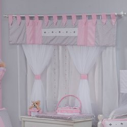 Cortina Quarto de Bebê Imperialle Chevron Rosa 7 Peças Cortina Quarto de Bebê Imperialle Chevron Rosa 7 Peças