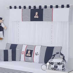 Cortina Quarto de Bebê Urso Navy Marinho 7 Peças Cortina Quarto de Bebê Urso Navy Marinho 7 Peças