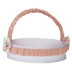 Cesta Decorada Lacinho Floral Salmão Cesta Decorada Lacinho Floral Salmão
