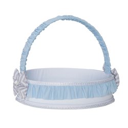 Cesta Decorada Imperialle Chevron Azul Cesta Decorada Imperialle Chevron Azul