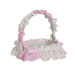Cesta Decorada Corujinha Rosa e Floral Palha Cesta Decorada Corujinha Rosa e Floral Palha