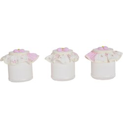 Jogo de Potes Corujinha Floral Palha 3 Peças Jogo de Potes Corujinha Floral Palha 3 Peças