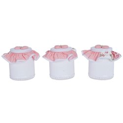 Jogo de Potes Ursinha Sarah Floral Rosê 3 Peças Jogo de Potes Ursinha Sarah Floral Rosê 3 Peças