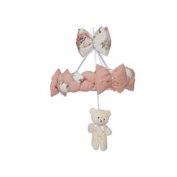 Móbile De Berço Lacinho Floral Salmão Móbile De Berço Lacinho Floral Salmão