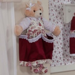 Ursa Porta Fraldas Lacinho Floral Marsala Ursa Porta Fraldas Lacinho Floral Marsala