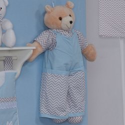 Urso Porta Fraldas Imperialle Chevron Azul Urso Porta Fraldas Imperialle Chevron Azul