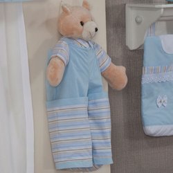 Urso Porta Fraldas Toys Listras Azul Urso Porta Fraldas Toys Listras Azul