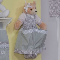 Ursa Porta Fraldas Retrô Verde e Cinza Ursa Porta Fraldas Retrô Verde e Cinza