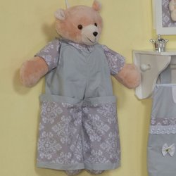 Urso Porta Fraldas Retrô Verde e Cinza Urso Porta Fraldas Retrô Verde e Cinza