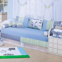 Kit Bicama Quarto Enxoval Bebê Menino Luca 10 Peças Azul Kit Bicama Quarto Enxoval Bebê Menino Luca 10 Peças Azul