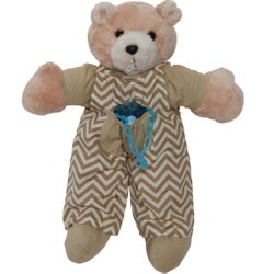 Urso Porta Chupeta Chevron Elliot Cáqui Urso Porta Chupeta Chevron Elliot Cáqui