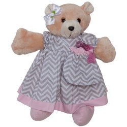 Ursa Porta Chupeta Imperialle Chevron Rosa Ursa Porta Chupeta Imperialle Chevron Rosa