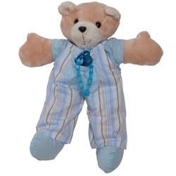 Urso Porta Chupeta Toys Azul Listras Urso Porta Chupeta Toys Azul Listras
