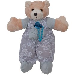 Urso Porta Chupeta Retrô Cinza Urso Porta Chupeta Retrô Cinza