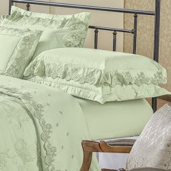 Jogo de Cama King Fiori Verde Percal 200 Fios 4 Peças Jogo de Cama King Fiori Verde Percal 200 Fios 4 Peças