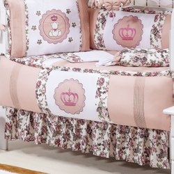 Saia Para Berço Bebê Menina Princesa Floral 100% Algodão Saia Para Berço Bebê Menina Princesa Floral 100% Algodão