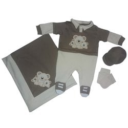 Saída de Maternidade Fofuchos Chocolate 4 Peças Saída de Maternidade Fofuchos Chocolate 4 Peças