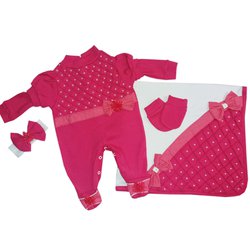 Saída de Maternidade Pérola Pink 4 Peças Saída de Maternidade Pérola Pink 4 Peças