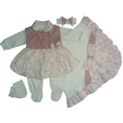 Saída de Maternidade Aconchego Rosê 5 Peças Saída de Maternidade Aconchego Rosê 5 Peças