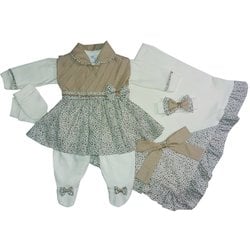 Saída de Maternidade Isis Floral 5 Peças Saída de Maternidade Isis Floral 5 Peças