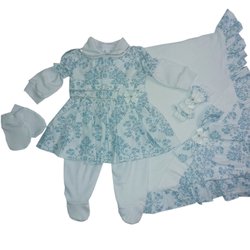 Saída de Maternidade Florence Azul 5 Peças Saída de Maternidade Florence Azul 5 Peças