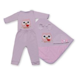 Saída de Maternidade Corujinha Lola Lilás 5 Peças Saída de Maternidade Corujinha Lola Lilás 5 Peças