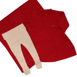 Saída de Maternidade Emma Vermelho 3 Peças Saída de Maternidade Emma Vermelho 3 Peças