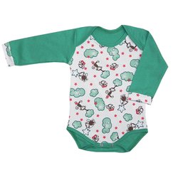 Body de Bebê Macaquinho Verde Manga Longa Body de Bebê Macaquinho Verde Manga Longa
