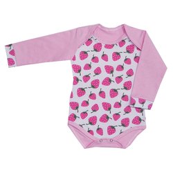 Body de Bebê Moranguinho Rosa Manga Longa Body de Bebê Moranguinho Rosa Manga Longa