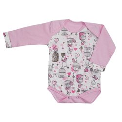Body de Bebê Gaiolinha Rosa Manga Longa Body de Bebê Gaiolinha Rosa Manga Longa
