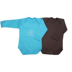 Kit Body de Bebê Meu Príncipe Azul e Marrom 2 Peças Kit Body de Bebê Meu Príncipe Azul e Marrom 2 Peças