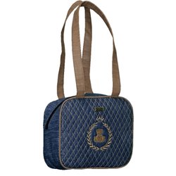 Bolsa Maternidade Puppi Coroa Jeans e Marrom P Bolsa Maternidade Puppi Coroa Jeans e Marrom P