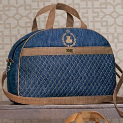 Bolsa Maternidade Puppi Coroa Jeans e Marrom G Bolsa Maternidade Puppi Coroa Jeans e Marrom G