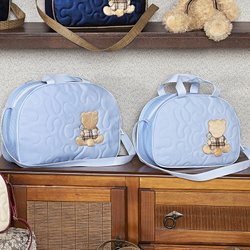 Kit Bolsa Maternidade Ursinho Mimado Azul 2 Peças Kit Bolsa Maternidade Ursinho Mimado Azul 2 Peças