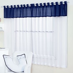 Cortina Quarto de Bebê Basic Marinho Varão Simples Cortina Quarto de Bebê Basic Marinho Varão Simples