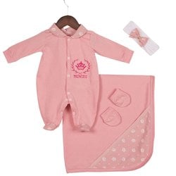 Saída de Maternidade Ana Rosa Malha 4 Peças Saída de Maternidade Ana Rosa Malha 4 Peças