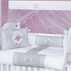 Kit Berço Ovelha Dolly Chevron 100% Algodão 9 Peças Kit Berço Ovelha Dolly Chevron 100% Algodão 9 Peças