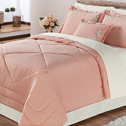 Kit Cama Queen Harmonia Salmão 5 Peças Kit Cama Queen Harmonia Salmão 5 Peças