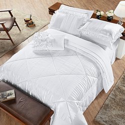 Kit Cama Queen Enlace Branco 05 Peças Kit Cama Queen Enlace Branco 05 Peças