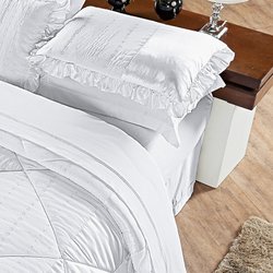 Jogo de Cama Queen Enlace Branco 4 Peças Jogo de Cama Queen Enlace Branco 4 Peças