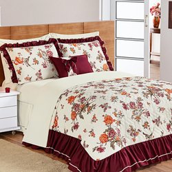 Cobre Leito Cama Queen Sofia Vinho 5 Peças Cobre Leito Cama Queen Sofia Vinho 5 Peças