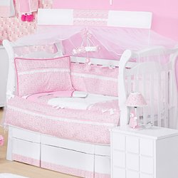 Kit Berço Americano com Mosquiteiro para Quarto de Bebê Enxoval Menina Encanto Rosa Kit Berço Americano com Mosquiteiro para Quarto de Bebê Enxoval Menina Encanto Rosa